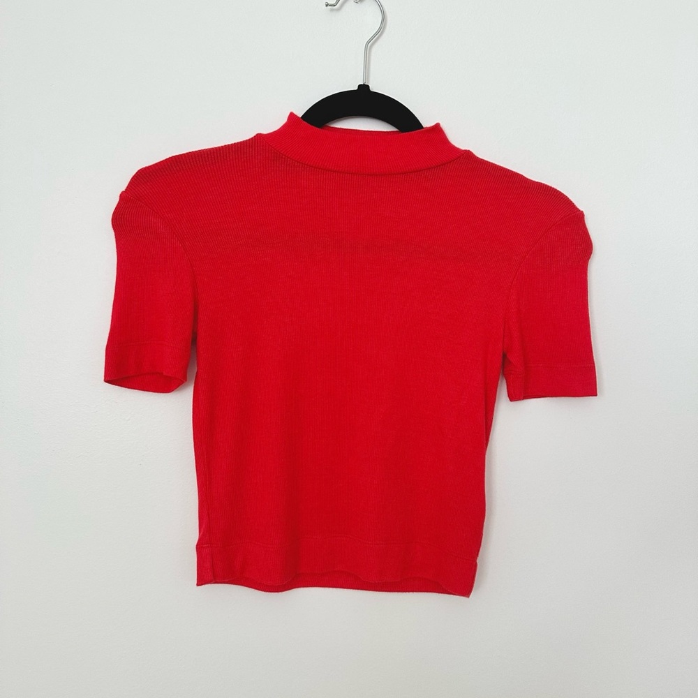 Babaton Mock Neck Ribbed Top XXS